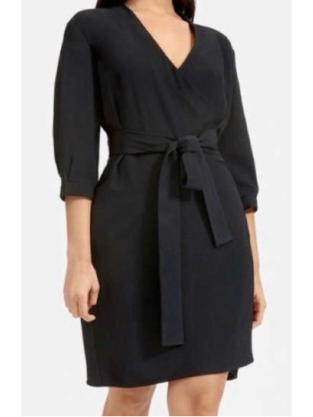 EVERLANE | The Japanese GoWeave Long Sleeve Mini Wrap Dress - 8